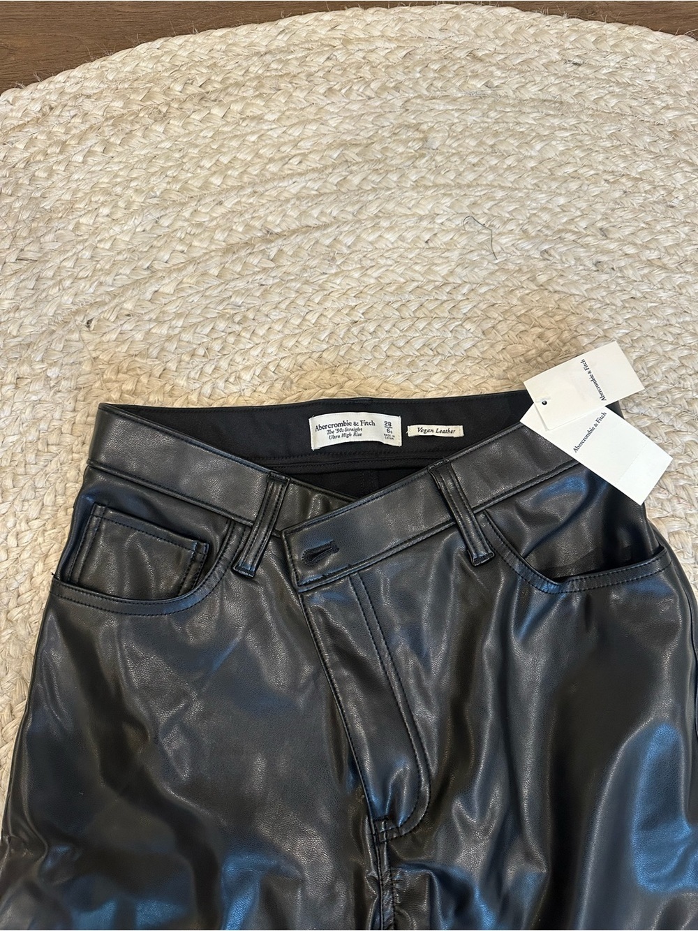 Abercrombie & Fitch Black Vegan Leather Pants
